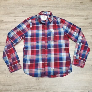 Abercrombie & Fitch Shirt Mens Small Red Blue Plaid Muscle Fit Button Down - Picture 1 of 7