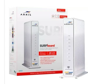 ARRIS-SURFboard 24x8 DOCSIS 3.0 Voice Cable Modem w/ AC1750 Dual-Band Wifi route - Picture 1 of 3