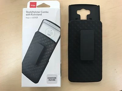 LG G3 Phone Shell/Holster Combo Case with Kickstand Black Verizon Brand - Image 1 of 4