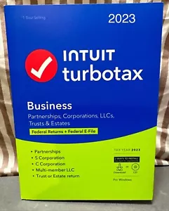 NEW TurboTax Business 2023 Federal + E-File Partnerships, Corporations, LLCs USA - Picture 1 of 9