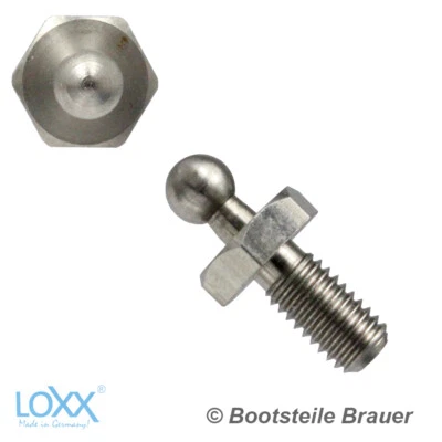 BOOTSTEILE BRAUER LOXX Unterteil SCHRAUBE METRISCH M5 X 10 MM EDELSTAHL Cabrio Persenning Plane