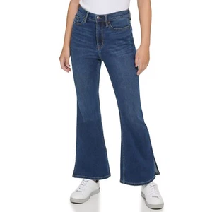 Calvin Klein Women's High Rise Flare Jeans Size 27 in Dark Blue NWT - Picture 1 of 3