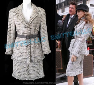 $9,865 CHANEL 08A Belted Fringed Tweed JACKET SKIRT Set * FR 38 /US 4 * EUC - Picture 1 of 23