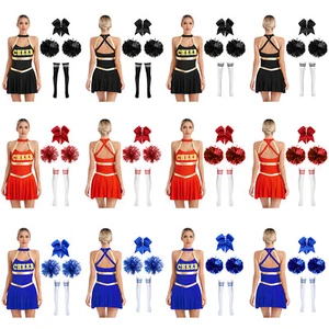 US Damen Uniform Cosplay Kostüm Party Outfits Metallic Kleid Bommeln Tanzkleidung - Bild 1 von 61
