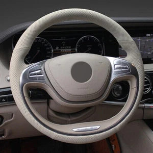 Alcantara Steering Wheel Cover Real Leather Wrap for MERCEDES S-CLASS W222 L - Picture 1 of 12