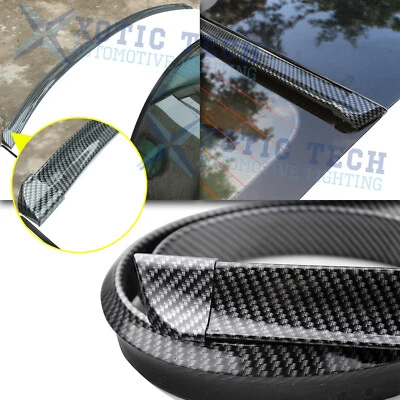 4.5Ft Universal Carbon Fiber Rear Trunk Tail Roof Lip Spoiler Wing Decor Trim - Image 1 of 4