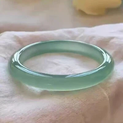 Brazalete Brazalete Calcedonia Verde Hielo Natural Moda Mujer Joyería 54-62mm Foto 1 de 4