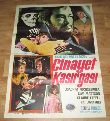 THE ZOMBIE WALKS 1968 Edgar Wallace HORROR Original 27x40 Türkisches Filmplakat - Bild 1 von 4