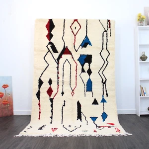 Moroccan Rug 5x8, Handmade Berber Rug, Moroccan Area Rug, Berber Wool Rug 5x8 FT - Picture 1 of 10