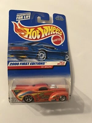 2000 Hot Wheels #74 First Editions ‘41 Willys Wild Willy Orange New On Card B54 - Image 1 of 4