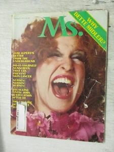 MS. MAGAZINE AUGUST 1973 BETTE MIDLER JANE ALPERT NURSES WOMEN'S FEMINISM RARE - Picture 1 of 2