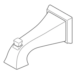 Delta RP100747 Dryden 7-5/8" Non-Diverter Tub Spout, Chrome - Picture 1 of 1