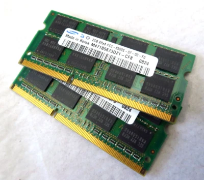 Samsung 2GB PC3-8500S M471B5673DZ1-CF8 Laptop Memory RAM Module - Image 1 of 2
