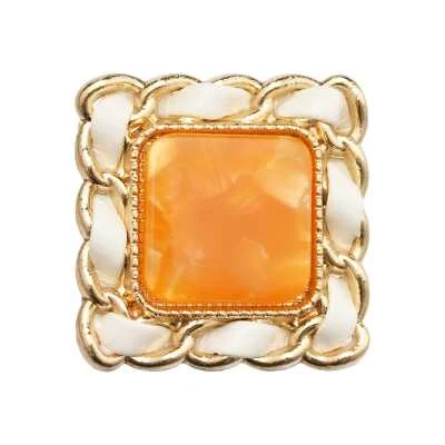 5pcs Vintage Square Alloy Button with Braided Border, 21mm for Sewing & Crafts - Image 1 of 2