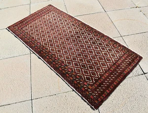 Vintage Tribal Rug 46'' x 22'' Afghan Tribal Bokhara Bag Face Rug Wool Area Rug - Picture 1 of 11