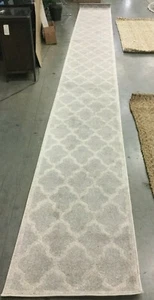 LIGHT GREY / BEIGE 2'-3" X 21' Stained Rug Reduced Price 1172645877 AMT420B-221 - Picture 1 of 4
