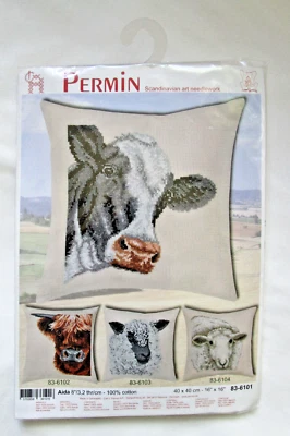 Kit de punto de cruz contado almohada "vaca" Permin of Copenhagen Foto 1 de 4