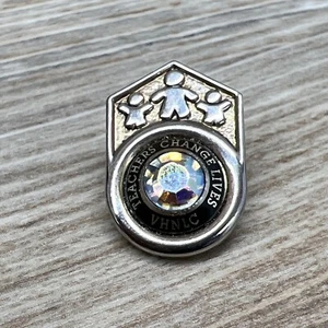 Teachers Change Lives = White Faux Stone Lapel Pin - Picture 1 of 4