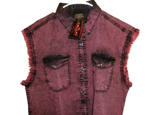 Milwaukee Men’s Sleeveless Denim Collection Size LARGE Magenta/Black NWT - Picture 1 of 5