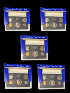 (Lot of 5) 1972 United States Clad Proof Coin Set - As Is - Picture 1 of 4