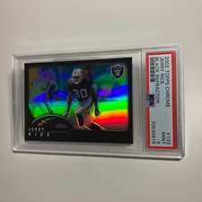 Jerry Rice 2002 Topps Chrome Black Refractor Card 150/599 #133 PSA 9 MINT