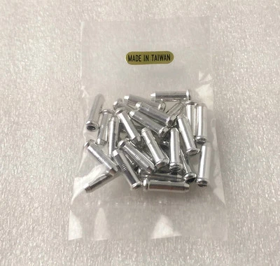 25 СЕРЕБРЯНЫХ АЛЮМИНИЕВЫХ ОБЖИМНЫХ НАКОНЕЧНИКОВ ТОРМОЗНОГО ТРОСА ПЕРЕКЛЮЧАТЕЛЯ ПЕРЕКЛЮЧАТЕЛЯ ПЕРЕДАЧ ВЕЛОСИПЕДА ВЕЛОСИПЕДА - Изображение 1 из 2