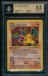 BGS 9.5 w/10 CHARIZARD 1ST EDITION SHADOWLESS 1999 POKEMON BASE #4 HOLO GEM MINT - Picture 1 of 4