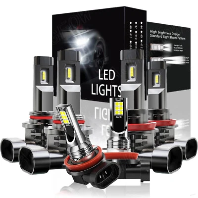 For Subaru XV Crosstrek 2015-2020 6000K LED Light Bulb High Low + Fog Bulbs Kit - Image 1 of 4