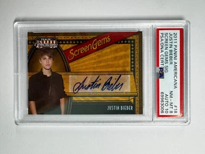 2011 Panini Americana JUSTIN BIEBER Display Edelsteine SIGNATUR AUTO/99 PSA 8/10 - Bild 1 von 4