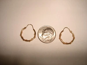 Vintage zarte schöne kleine Creolen aus 10 Karat Gelbgold - Bild 1 von 4