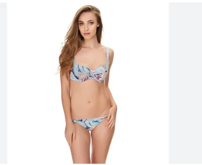 Huit 8 Overjoyed Malibu Blue Bikini 32C 14 Underwired No padding floral print - Image 1 of 4