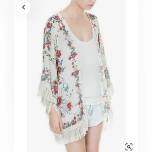 Cárdigan Kimono Zara Multicolor Boho Pavo Real Floral Flecos Mujer Talla Mediana - Imagen 1 de 7
