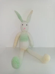 Handmade Knitted Rabbit. Colourful. Easter Bunny. Cuddly Soft Toy. Crafts. 62cm - Picture 1 of 6