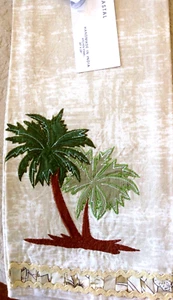 COASTAL COLLECTION KITCHEN TOWEL 20 X 28 KHAKI GREEN PALM TREES 100% cotton NWT - Picture 1 of 1
