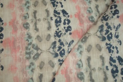 1 of 13 yds Premier Fabric Cotton Mali Mineral Leopard Spot Stripe Upholstery - Image 1 of 4