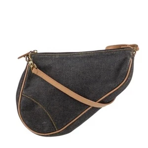 Christian Dior Denim Top Handle Saddle Pochette Bag*Excellent Condition - Picture 1 of 7