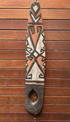 Old Telefomin Papua New Guinea Highlands House Entry Board 105cm - Tribal Art - image 1 of 4