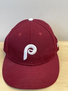 Philadelphia Phillies Mütze Kappe nicht verstellbar Herren 7 1/8 weinrot MLB Baseball New Era - Bild 1 von 8