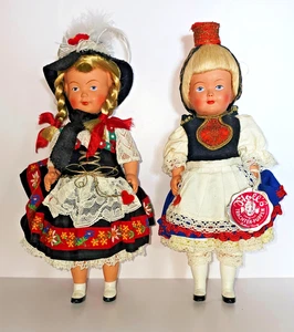 Molls Trachten Puppe German Scandinavian Dolls 1958 - Lot of 2 - Vintage - Bild 1 von 5