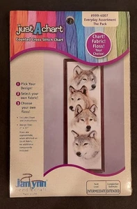 "The Pack" Kreuzstich-Set von Roger Reinardy Neu im Paket 4 Wölfe 7" x 22" - Bild 1 von 2