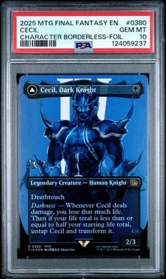 2025 MTG FF BORDERLESS-FOIL CECIL, DARK KNIGHT/CECIL, REDEEMED PALADIN PSA 10 - Image 1 of 3