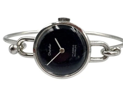 Reloj Chandler 17 joyas azul marino × esfera dorada A3466 enrollado a mano usado Foto 1 de 4