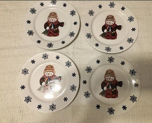 SET QUATTRO PIATTI TORTA/SNACK "PUPAZZO DI NEVE" - Foto 1 di 3