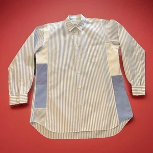COMME des GARCONS Cotton Colorblock Striped Button Down S15090 Blue Used - L/XL - Picture 1 of 7