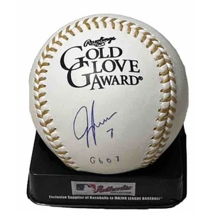 Jeff Francoeur Atlanta Braves Autographed & Inscribed Gold Glove Award Baseball - Picture 1 of 1