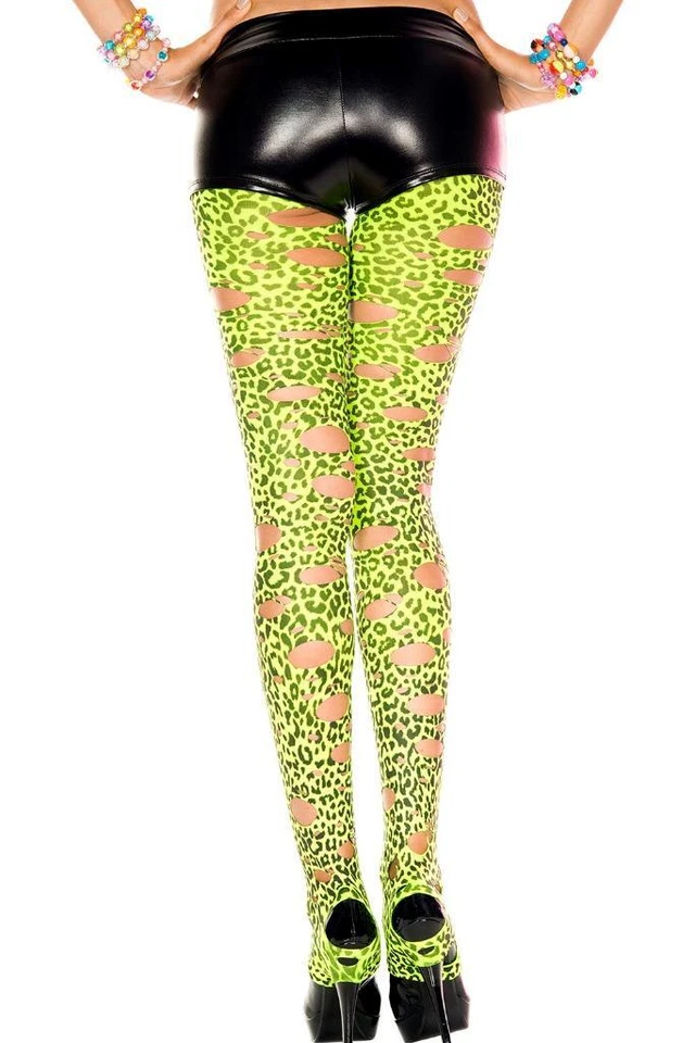 sexy MUSIC LEGS cutout LEOPARD print LEGGINS footless TIGHTS stockings PANTYHOSE - Image 1 of 1