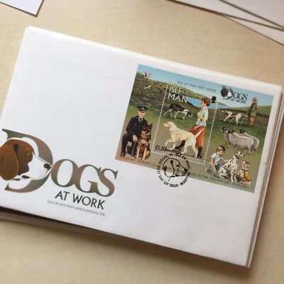 ISLE OF MAN FIRST DAY COVER FDC 1996 DOGS MINISHEET UNADDRESSED WCP - Image 1 of 2