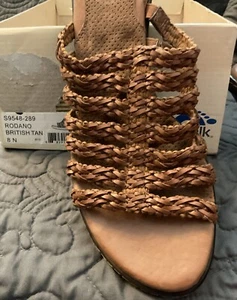 SoftWalk Women's Shoes Sandals Heels Slip-Ons Woven Leather Sz 8 N - Picture 1 of 6