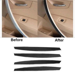 4Pcs Carbon Fiber Interior Door Pull Cover Trim For BMW X3 E83 2004-10 - Picture 1 of 11