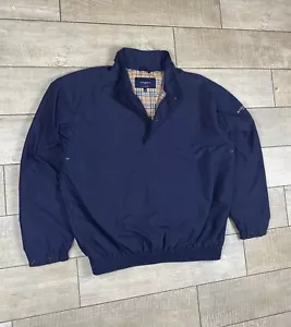 Vintage Burberry Golf Nova Check Jacket 1/4 Zip Lined Pullover Size L - Picture 1 of 8